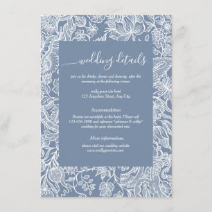 De Informações Dusty Blue Chinoiserie Cartão floral