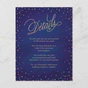 De Informações Estrelas Enchanted azuis & cartão Dourado do cerc