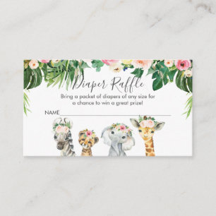 De Informações Girls Safari Animal Fralda Cartão Raffle Inserido