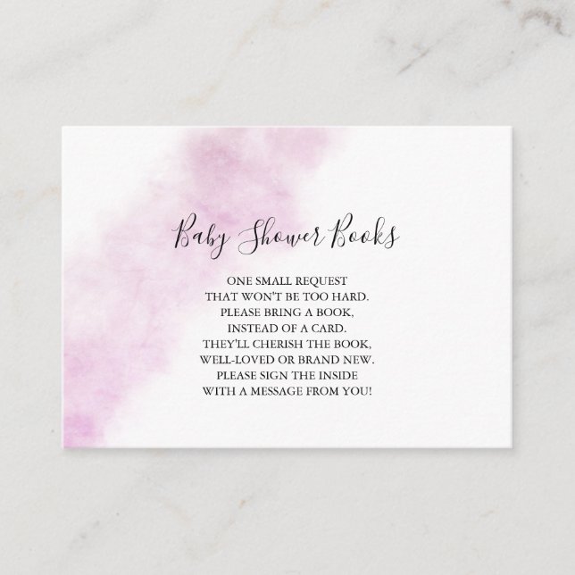 De Informações Livros Blush Watercolor para Cartão Bebê (Frente)