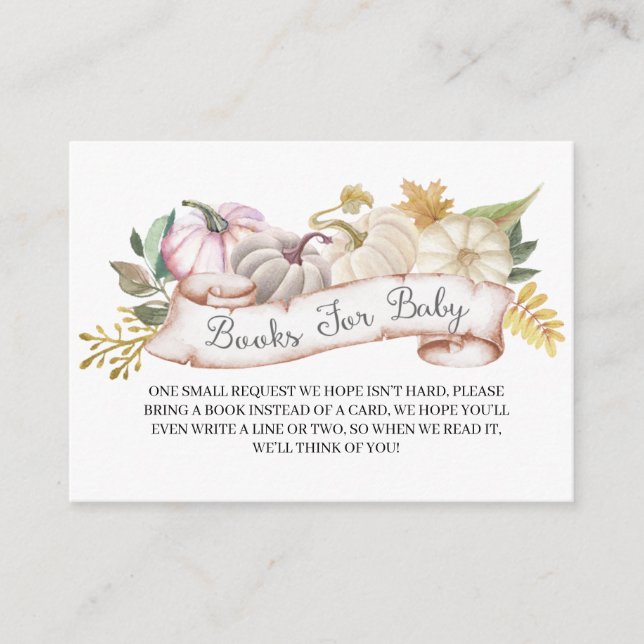 De Informações Livros do outono da abóbora da queda para o cartão (Frente)