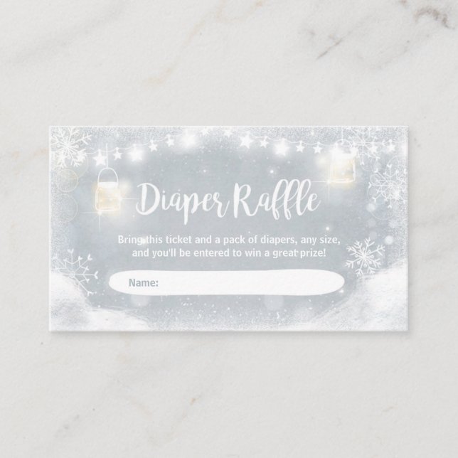 De Informações Neve rústica do cartão do Raffle da fralda do chá (Frente)