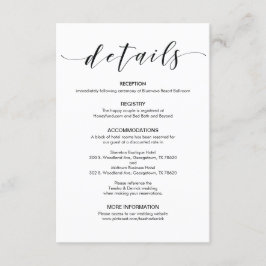 De Informações O casamento elegante bonito detalha o cartão do