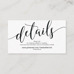 De Informações O Web site bonito do casamento detalha o cartão d