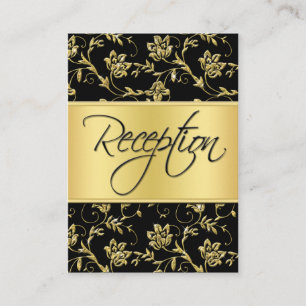 De Informações Preto e cartão floral Dourado do cerco