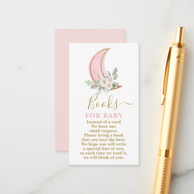 De Informações Sobre os livros da lua para o cartão da menina (Frente/Verso In Situ)