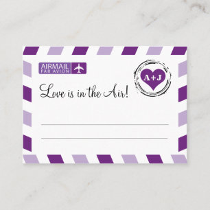 De Lugar Casamento roxo do cartão do assento do correio