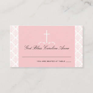 De Lugar Cor-de-rosa com Damask com Cartão Cruzado