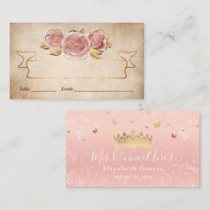 De Lugar Rosa Bege Água-forte Rosa Dourado Elegante Cartão 