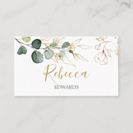 De Lugar Watercolor Greenery Eucalyptus Dourado Cartão Plac