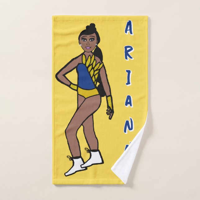 De Mão Dançarina/Majorette Toalha Azul e Dourado #1 (Toalha de mão)