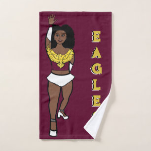 De Mão Dançarina/Majorette Toalha Maroon Dourada Águia A
