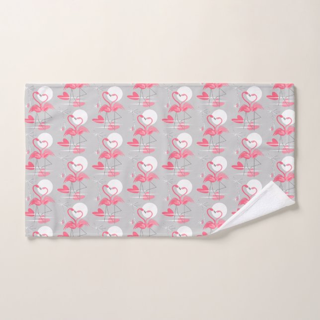 De Mão Flamingo Love Toalha com as mãos (Toalha de mão)