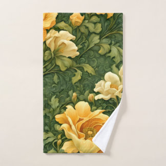 De Mão Toalha Tapeçaria Floral Dourada
