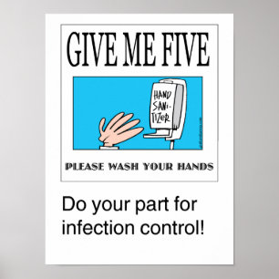 Dê-me o poster cinco handwashing