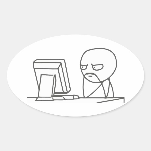 ‏ de memória de Cara do computador - Adesivos Oval (Frente)