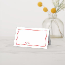 De Mesa Borda fina da linha l Cartão vermelho e branco