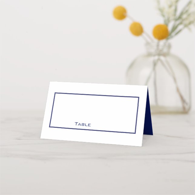 De Mesa Cartão Clean Blue and White Place (Frente)