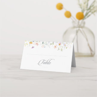 De Mesa Cartão dobrado para casamento com flores silvestre