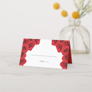 De Mesa Cartão Rustic Rosa vermelha Wedding Place