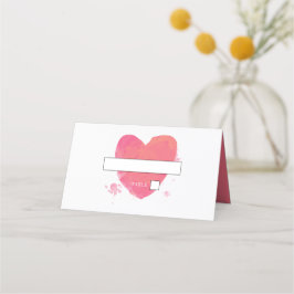 De Mesa Cartão Rustic Watercolor Heart Place