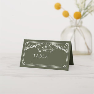 De Mesa Casamento com Cartão Tarto Gótico Azul e Branco