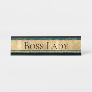 De Mesa Cerceta, senhora floral, listrada Dourado placa