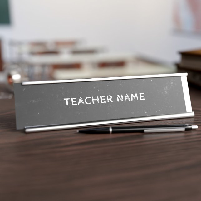 De Mesa Chalkboard Teacher ou Tutor Desk Name Placa (Perfect desk name plate for Mrs Teacher. Just add your name)