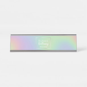 De Mesa Metal holográfico moderno do arco-íris - placa