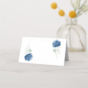 De Mesa Nome dobrado Inserir Cartão Azul Hydrangeas Placa