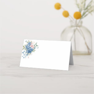 De Mesa Nome dobrado Inserir Hydrangeas Azuis do Cartão