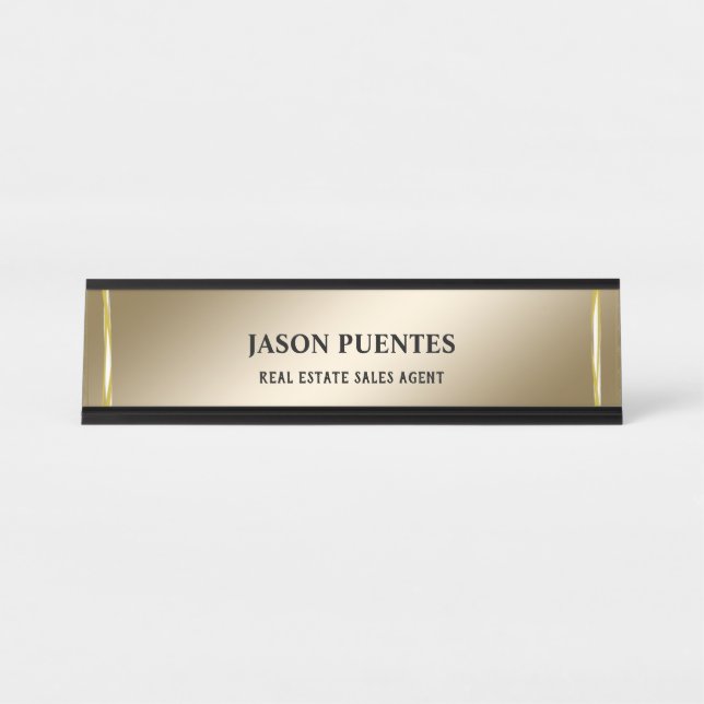 De Mesa Ouro elegante, placa moderna (Frente)