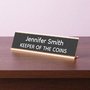 De Mesa Placa Personalizada Guardião das Moedas