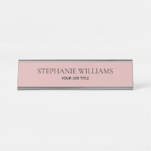 Placa Personalizada Rosa Minimalista