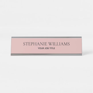 De Mesa Placa Personalizada Rosa Minimalista