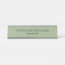 Placa Personalizada Verde Sage Minimalista