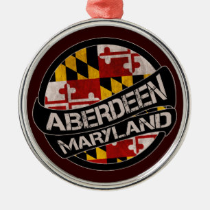 De Metal Aberdeen Maryland bandeira grunge ornamento redond