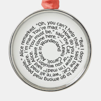 De Metal Alice no ornamento louco das citações do país das
