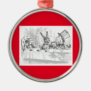 De Metal Alice no ornamento louco do tea party do Hatter do