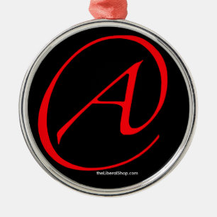 De Metal Ateu um vermelho no ornamento preto quadro