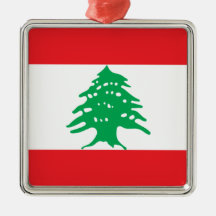 Bandeira Libanesa (Bandeira Libanesa) Ornamento Ce