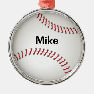 De Metal Basebol - ornamento personalizado