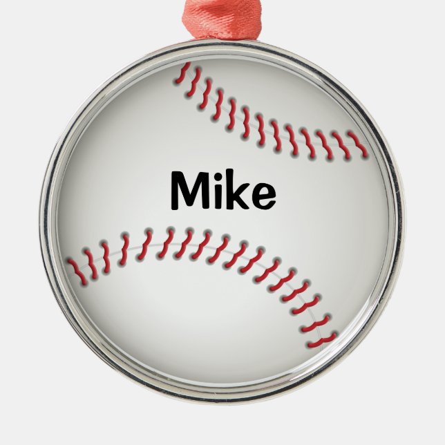 De Metal Basebol - ornamento personalizado (Frente)