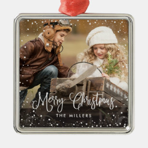 De Metal Boas festas ornamento da foto da neve