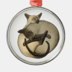 De Metal Bola do sono do ornamento dos gatos Siamese