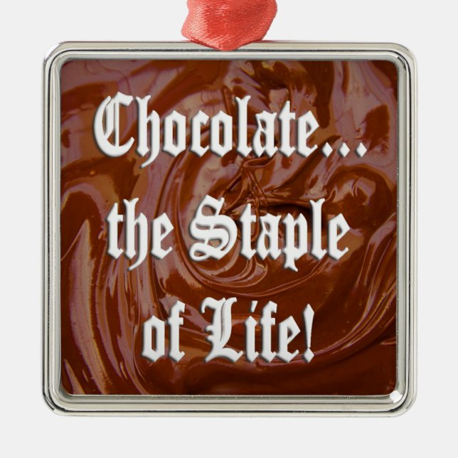 De Metal Chocolate o Staple of Life Prem. Ornamento Quadrad (Frente)