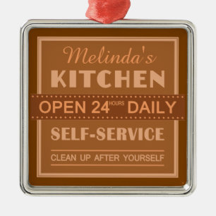 De Metal Cozinha - nome personalizado - ornamento