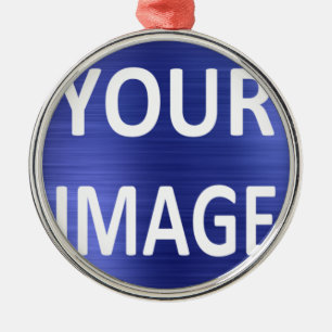 De Metal Crie seu próprio ornamento fotográfico redondo c