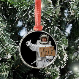 De Metal Engraçado Ornamento do Astronauta