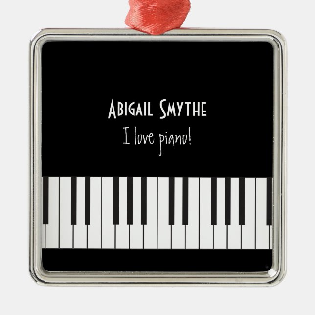 De Metal Eu amo o ornamento do piano (Frente)